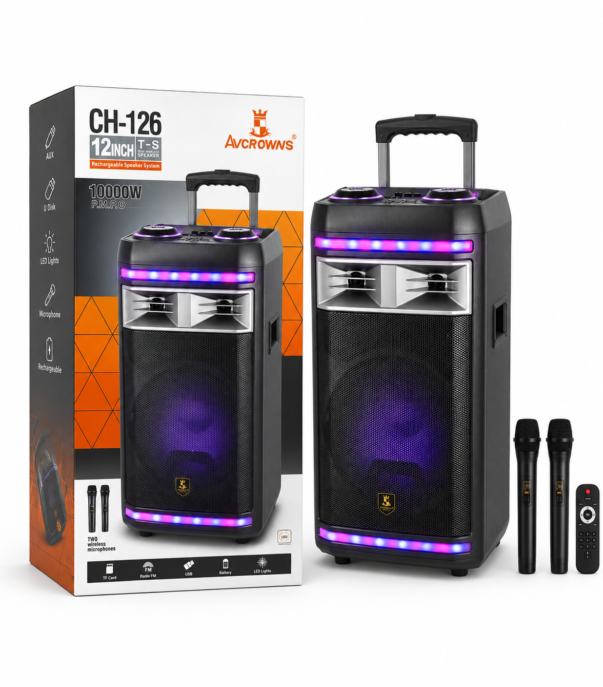 Avcrowns 12-Inch Karaoke Speaker CH-126